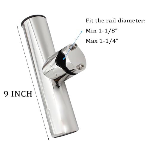 Boat Fishing Rod Holder, 316 Stainless Steel Rail Mount Fishing Pole Rod Holder for Boat