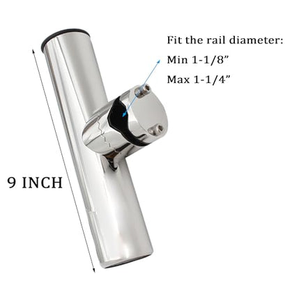 Boat Fishing Rod Holder, 316 Stainless Steel Rail Mount Fishing Pole Rod Holder for Boat