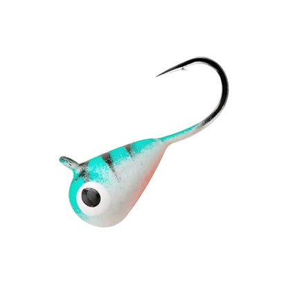 5 Pieces 3.0-6.0mm Teardrop Tungsten Ice Jig - color: TG03 Turquoise Pink Tiger Glow, size: TIJ02 3MM 5PCS