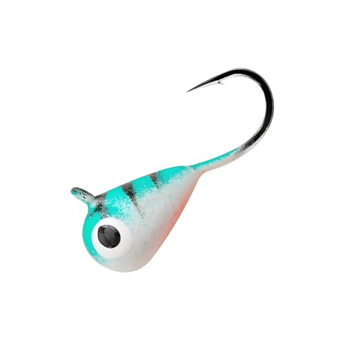 10 Pieces 3.0-6.0mm Teardrop Tungsten Ice Jig - color: TG03 Turquoise Pink Tiger Glow, size: TIJ02 3MM 10PCS