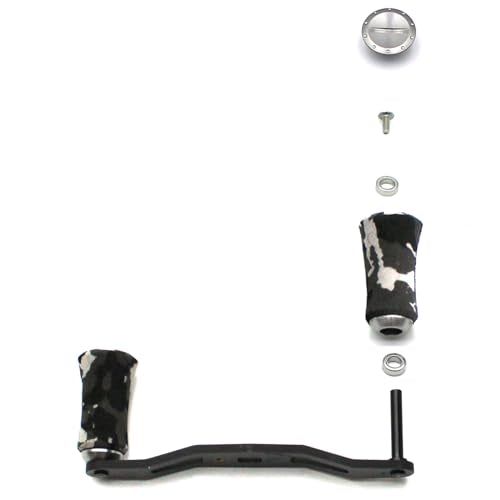 Mr. Z 95mm Carbon Fiber Baitcasting Reel Handle Compatible for Abu Garcia Shimano Daiwa Light Weight Low Profile Casting Reel - color: CAMO Gray, size: Right-handed
