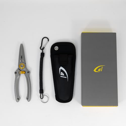 danco Aluminum 7.5" Center Fishing Cutter with Sheath, Fishing Line and Wire Cutter, Saltwater Safe, Fresh/Saltwater Fishing - style: Center Cutter
