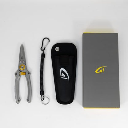 danco Aluminum 7.5" Center Fishing Cutter with Sheath, Fishing Line and Wire Cutter, Saltwater Safe, Fresh/Saltwater Fishing - style: Center Cutter