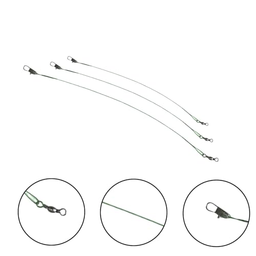 Stainless Steel Fishing Leader Wire with Swivel Snaps – 60pcs Saltwater & Freshwater Fishing Tackle Connectors for Lures and Hooks
