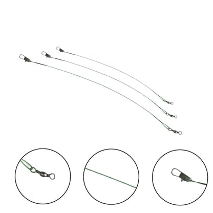 Stainless Steel Fishing Leader Wire with Swivel Snaps – 60pcs Saltwater & Freshwater Fishing Tackle Connectors for Lures and Hooks