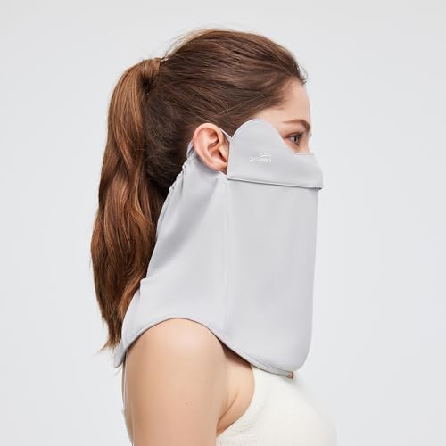 Sun UV Face Mask UPF 50+ Breathable Face Cover Scarf Cooling Neck Gaiter Outdoor Cycling Hiking SLF6M005T - color: Grey