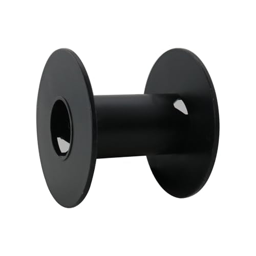 DGBRSM 6PCS Empty Plastic Wire Spool 71mm2.8 Inches Fishing Line Winding Packaging Spool for Rope Storage Ribbon Storage Black