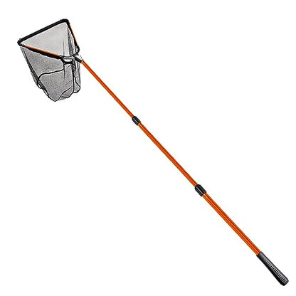 Fiblink Folding Aluminum Fishing Landing Net Fish Net with Extending Telescoping Pole Handle - size: 59-118 inches (Extend Length)