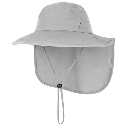 Connectyle UPF 50+ Sun Hat with Neck Flap Wide Brim Bucket Hats Breathable Fishing Hiking Gardening Safari Hat for Men Women