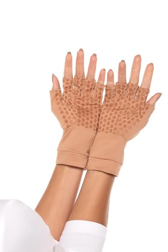 Coolibar Fingerless UV Sun Gloves - UPF 50+ Sun Protection - Ouray - color: Antique Tea, size: Large