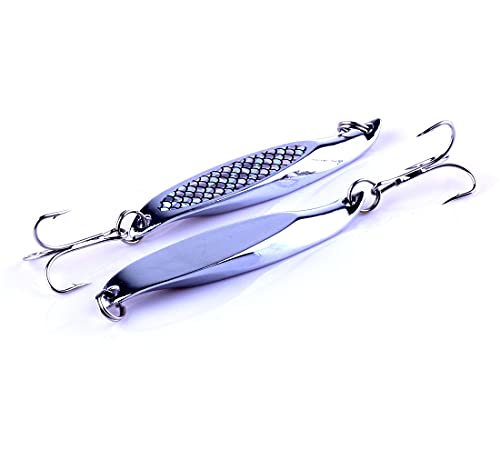 Fishing Jigs Saltwater Fishing Lures with Assist Hook Treble Hook, Jigging Lures Slow Vertical Jigs, Fishing Jigs Saltwater for Bass Tuna Salmon Sailfish Trout Grouper Snapper, 5pcs with Box - color: A:2.75inch/0.74oz/5pcs