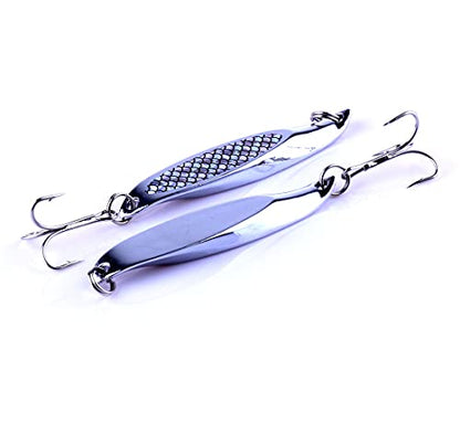 Fishing Jigs Saltwater Fishing Lures with Assist Hook Treble Hook, Jigging Lures Slow Vertical Jigs, Fishing Jigs Saltwater for Bass Tuna Salmon Sailfish Trout Grouper Snapper, 5pcs with Box - color: A:2.75inch/0.74oz/5pcs