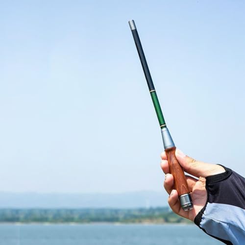 -for Compact for Mini Fishing Rod 1.2m-1.8m, Lightweight Carbon Fiber Portable Travel Pole with 28cm Storage Size for Pocket, Green