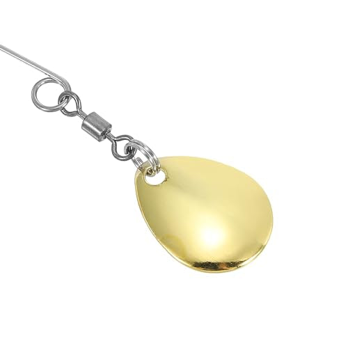 PATIKIL Fishing Lure Blades Willowleaf Lure Making - color: Golden, size: 0.9"x0.6"