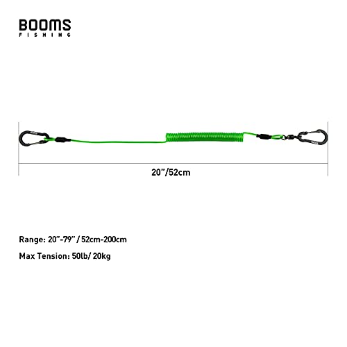 Booms Fishing T02 Fishing Pole Tether, Kayak Paddle Leash, Paddle Board Fishing Accessories, Heavy Duty Fishing Lanyard for Fishing Tools/Rods/Paddles - color: Green, 2pcs
