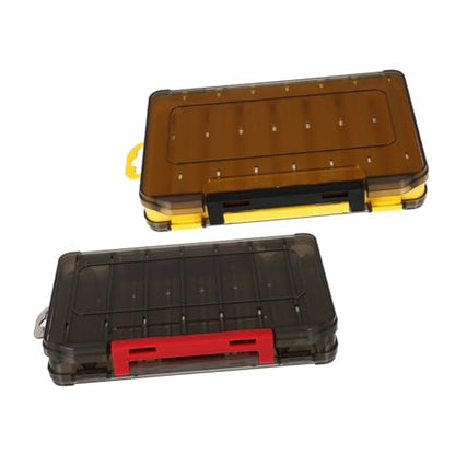 KOMBIUDA 2pcs Fishing Lure Storage Case Double-Sided Tackle Organizer for Baits and Hooks Durable Design with Internal Dividers Efficient Fishing Gear Management