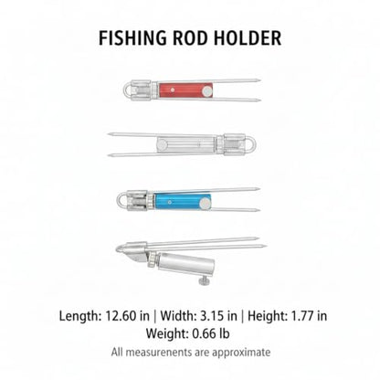 1 Pack Fishing Rod Holder, Stainless Steel Ground Spike for Bank and Shore Fishing, Foldable Design