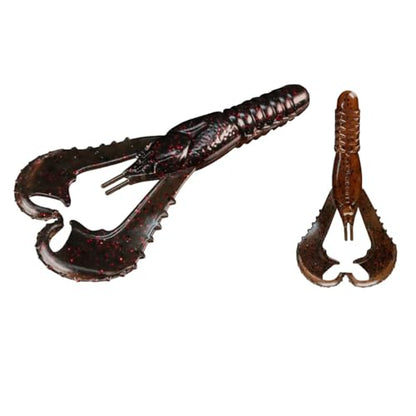 Lunker City Fishing Karate Craw 3" or 4" Soft Plastic Crawfish Bass Lure Open Claws Bait, 7 Per Bag, Made in The USA - color: #52 Dark Craw, size: 3"