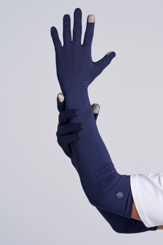 Coolibar Long Full Finger UV Sun Gloves - UPF 50+ Sun Protection - Culebra - color: Navy, size: Medium