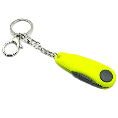 GARASANI Mini Stainless Steel Foldable Blade Fishing Plier Scissor Braid Line Snip Cutter with Key Chain (Green)