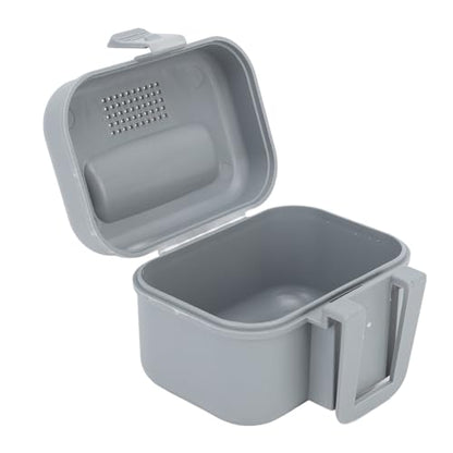 Acouto Fishing Live Bait Box – Heat- Plastic Bait Holder with Ventilated Perforated Lid, Portable ClampOn Live Container for Bloodworms Nightcrawlers – Grey