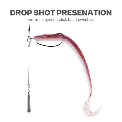 OJYDOIIIY Jika/Tokyo Rig (10/12 PCs) - Drop Shot Style Fishing Rigs with Weedless EWG Hooks (1/8 3/16 1/4 3/8 1/2oz) | Replaceable Hooks & Weights - color: Tokyo Rig, size: 3/16oz - 12Pack