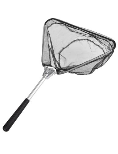 Aluminum Triangle Mini Fly Fishing Landing Net - Foldable Hand Fishing Net with Ergonomic Handle for Anglers