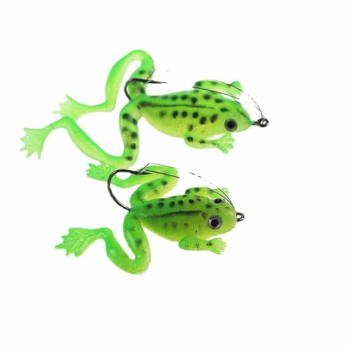 5pcs Soft Frog Lure with Single Hook, 4g/5g Lifelike Topwater Frog Bait, Artificial Fishing Lure for Bass & Snakehead Fishing - color: Trumpet