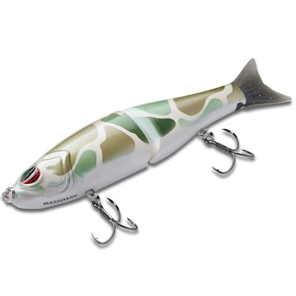 Bassdash SwimShad Glide Baits Jointed Swimbait Bass Pike Salmon Trout Muskie Fishing Lure - color: Brown Color Block Camo, size: 7in/2.2oz