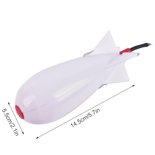 Rocket Bait Feeder - Lightweight Fishing Bait Feeder, Carp Fishing Feeder with Rocket Shape | Carp Fishing Tackle, Fishing Lure, Fishing Bait Cage Float Thrower Suitable for Swimbait Swimming Lures - color: White