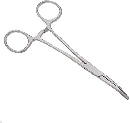 SURGICAL ONLINE 2-Piece Curved & Straight 5" Hemostat Set - Stainless Steel Locking Tweezer Clamps - Ideal Hemostats for Nurses, Fishing Forceps, Crafts and Hobby - size: 5"
