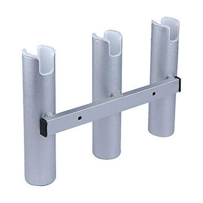 Aluminium Wall-Mounted Fishing Rod Holder for Boat, Garage & Marine - Holds Rods & Poles - color: Large Silver 3 Tubes