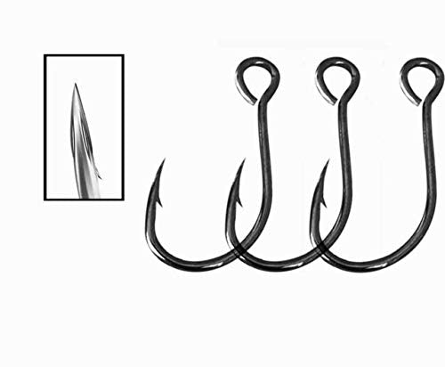 Inline Single Hook for Fishing Lure: 50pcs/Box Large Eye Fishing Hooks for Fishing Spoon Topwater Popper Treble Hook Replacement Size 3/0 2/0 1/0 1# 2# 4# 6# 8# - size: 4