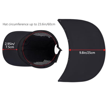 BASSDASH UPF 50+ Foldable Fishing Hat Baseball Cap with Removable Neck Flap Portable for Men Women Golf Hiking - color: Black With Unfoldable Brim