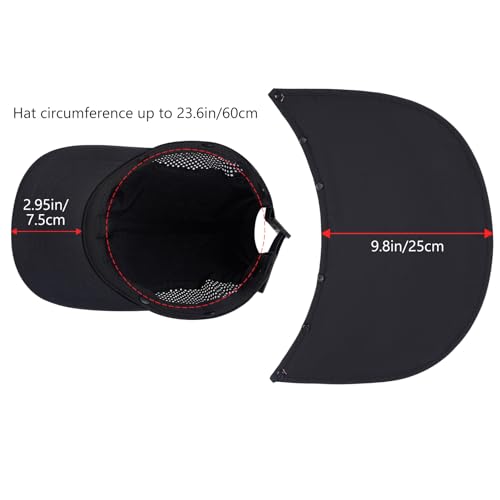 BASSDASH UPF 50+ Foldable Fishing Hat Baseball Cap with Removable Neck Flap Portable for Men Women Golf Hiking - color: Black With Unfoldable Brim