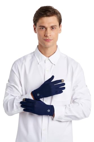 Coolibar Full Finger UV Sun Gloves - UPF 50+ Sun Protection - Gannett - color: Navy, size: Medium