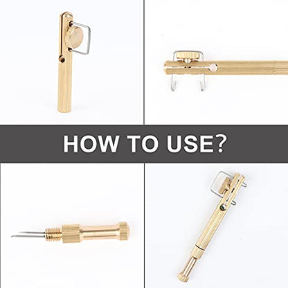 Fishing Line Hook Knot Tying Tool, 1pcs/2pcs Copper Practical Knot Line Tying Knotting Tool Portable Fast Fishing Tie Hook - color: Gold