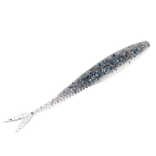 Strike King Mach Skooler Fishing Lure, Soft Plastic Jerkbait, Heavily Salted, Sleek Design, Erratic Action - color: Smokey Shad, size: 5"