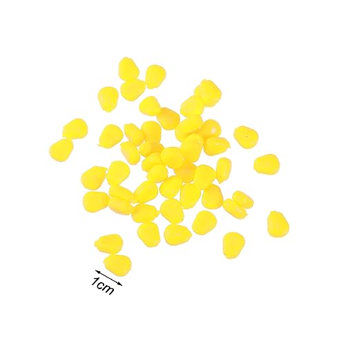 Happyyami 50pcs Artificial Corn Bream Lures Realistic Simulation Floating Baits Carp Fishing Bait Sweet Corn Taste