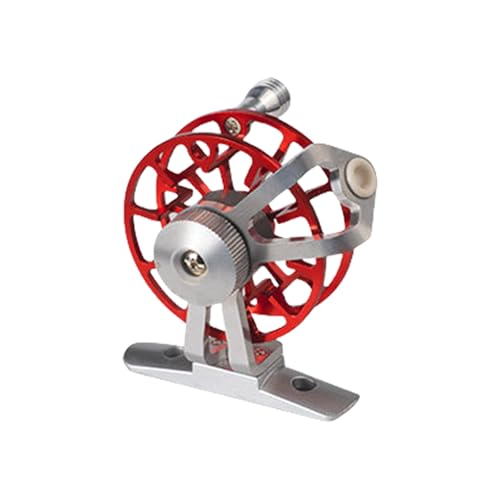 Reel, Aluminum Reels for Trout Pike Fly Fishing Winter Ice Wheel Fly Tackle Aluminum Saltwater - color: Red with base, size: Lightweight
