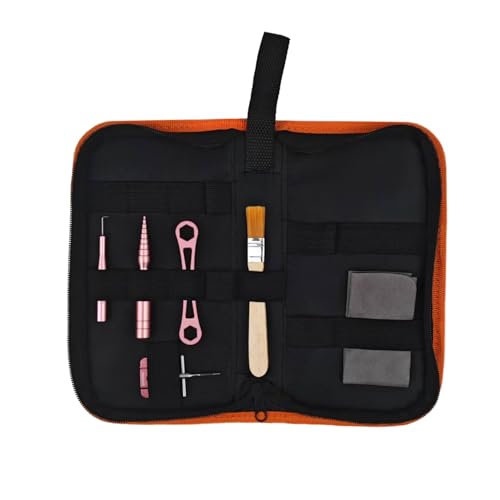 Fishing Reel Cleaning, Repair & Maintenance Kit, 30-in-1 Precision Electric Screwdriver Set for Spinning & Baitcasting Reels - color: Pink