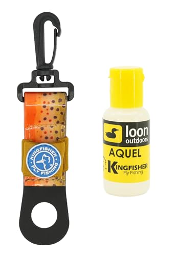 Loon Outdoors Aquel Dry Fly Floatant with Kingfisher Floatant Holder - color: Brown Trout