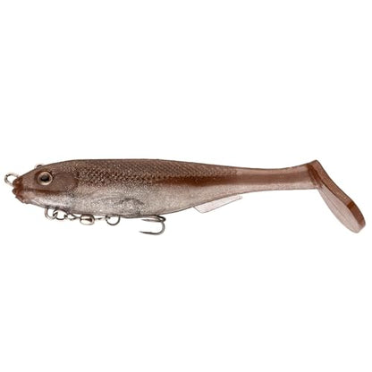 Strike King Final Copy Fishing Lure, Pre-Rigged Soft Plastic Swimbait, Free-Swinging Size 4 Treble Hook, Belly Magnetic Hook Keeper, 7/8-Ounce - color: Reel Shad