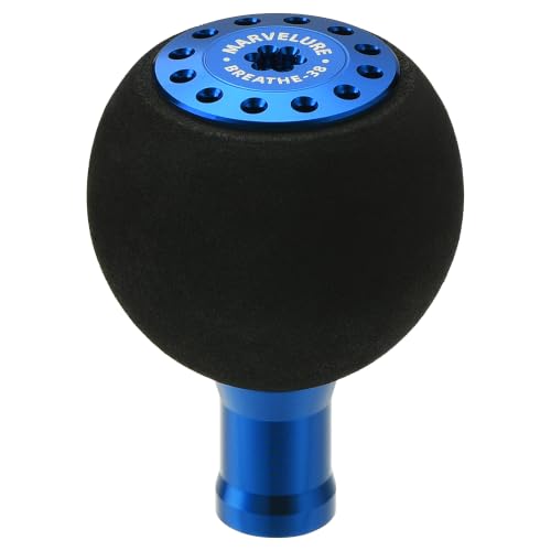 Comfort EVA Power Knob 1.5'' (38 mm) Compatible for Shimano Stella Stradic Vanford, Daiwa Exist LT Tatula LT Fuego LT, Spinning Reel Handle Replacement Knob - color: Black Blue