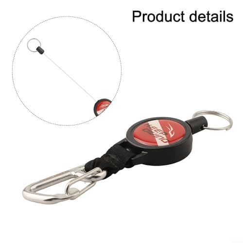 Scuba for retractor Clip, Retractable Diving Gear Tethers Stainless Steel Key Ring For BCD Hook Anti-lost Rope Key Chain For Freediving, Spearfishing