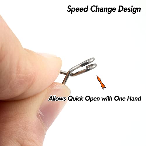 Dr.Fish 20 Pack Fishing Speed Clips with Barrel Swivel, Stainless Steel Lure Quick Clips Snap Swivels Freshwater - size: #4-77LB