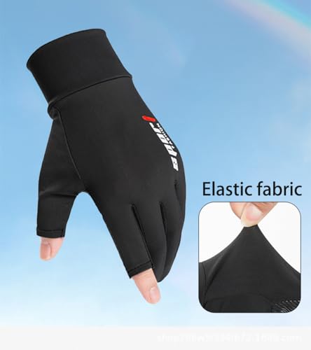 Mens Outdoor UV Sun Protection Fingerless Gloves Non Slip Fishing Gloves