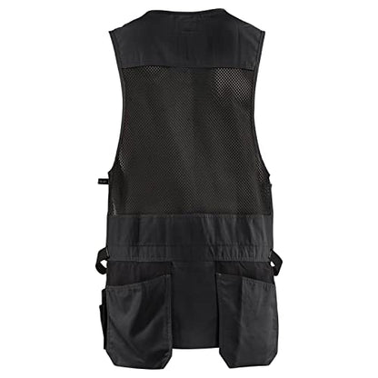 Blaklader Men's Ripstop Kangaroo Mesh Work Vest with Utility Pockets - color: Black, size: Large
