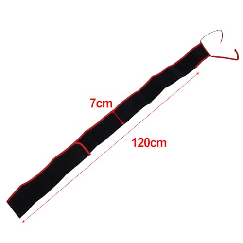Oxford Cloth Fishing Rod Case with Soft Flannelette Lining, Scratch-Proof Protective Sleeve Bag for Most Poles, Lightweight Portable Storage Sock with Top Rope Fixation,Black