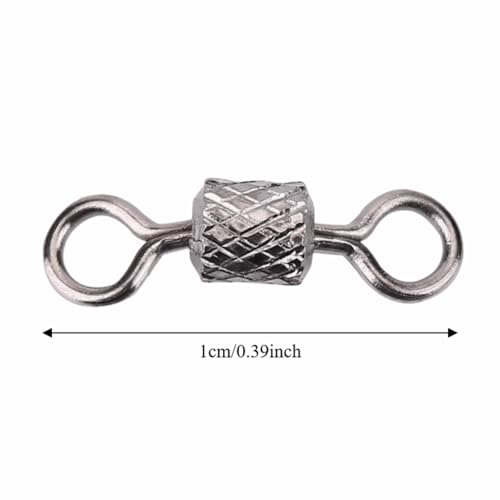 Fishing Barrel Swivels 100 Pcs – High Strength Copper Rotating Connectors for Saltwater Fishing, Barrel Rig Tackle for Hooks, Leaders and Lures - size: 8#